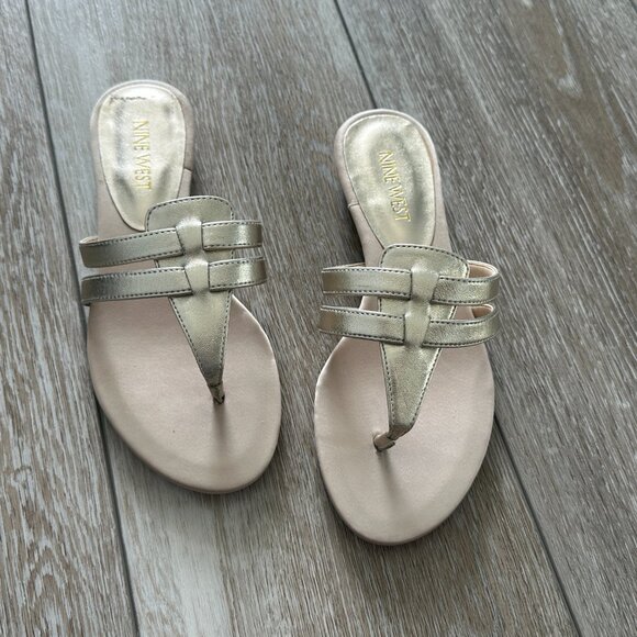 Nine West Gold Strappy Sandals - Picture 6 of 8